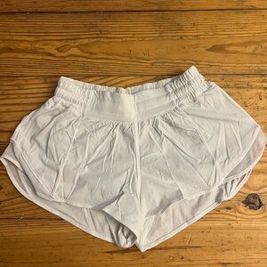 White lululemon hotty hot shorts